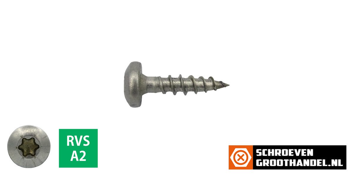 Alternatieve afbeelding voor Spanplattenschrauben 3x16mm Edelstahl A2 Linsenkopf TORX 500 Stück