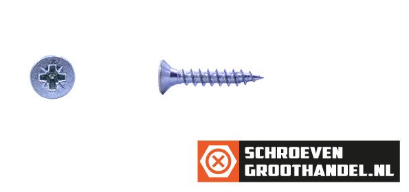 Alternatieve afbeelding voor Spanplattenschrauben 3x25mm verzinkt Senkkopf POZI-1 200 Stück