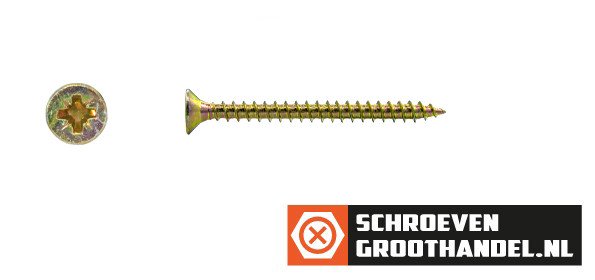 Alternatieve afbeelding voor Spanplattenschrauben 3x40mm gelb verzinkt Senkkopf POZI-1 200 Stück