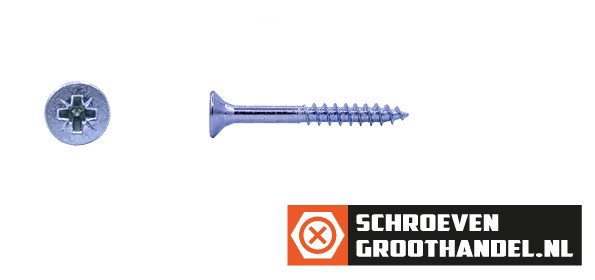 Alternatieve afbeelding voor Spanplattenschrauben 4,5x45/30mm verzinkt Senkkopf POZI-2 200 Stück