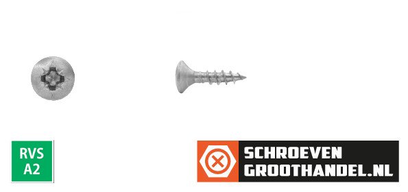 Alternatieve afbeelding voor Spanplattenschrauben 4x16mm Edelstahl A2 Linsensenkkopf POZI-2 500 Stück