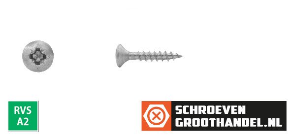 Alternatieve afbeelding voor Spanplattenschrauben 4x20mm Edelstahl A2 Linsensenkkopf POZI-2 500 Stück