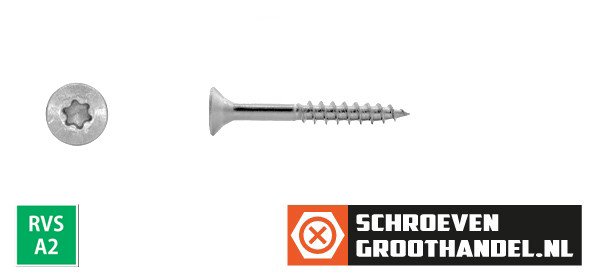 Alternatieve afbeelding voor Spanplattenschrauben 4x40/24mm Edelstahl A2 Senkkopf TORX-20 200 Stück