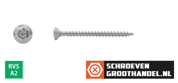 Alternatieve afbeelding voor Spanplattenschrauben 4x40mm Edelstahl A2 Linsensenkkopf TORX-20 200 Stück