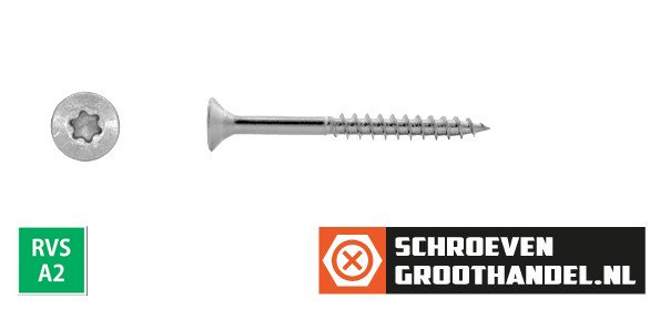 Alternatieve afbeelding voor Spanplattenschrauben 4x50/30mm Edelstahl A2 Senkkopf TORX-20 200 Stück