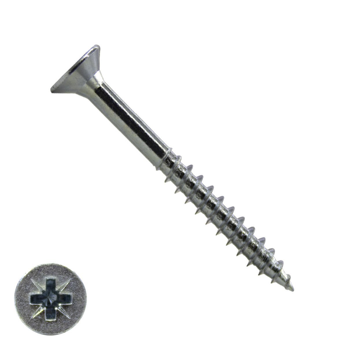Alternatieve afbeelding voor Spanplattenschrauben 4x60/36mm verzinkt Senkkopf POZI-2 200 Stück