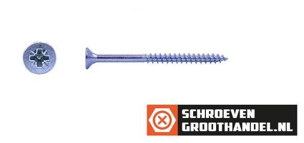 Alternatieve afbeelding voor Spanplattenschrauben 4x70/42mm verzinkt Senkkopf POZI-2 200 Stück