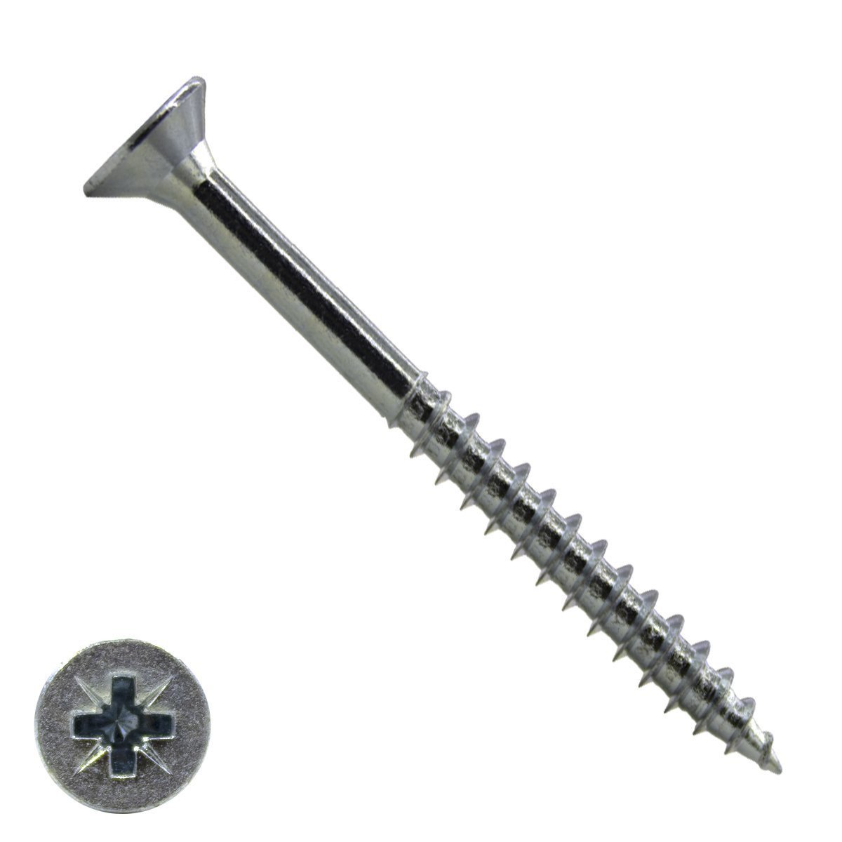 Alternatieve afbeelding voor Spanplattenschrauben 4x70/42mm verzinkt Senkkopf POZI-2 200 Stück