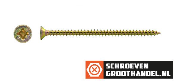 Alternatieve afbeelding voor Spanplattenschrauben 4x70mm gelb verzinkt Senkkopf POZI-2 200 Stück