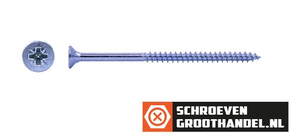 Alternatieve afbeelding voor Spanplattenschrauben 5x100/60mm verzinkt Senkkopf POZI-2 100 Stück