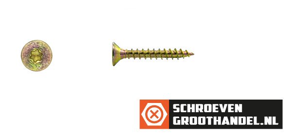 Alternatieve afbeelding voor Spanplattenschrauben 5x25mm gelb verzinkt Senkkopf TORX-25 200 Stück