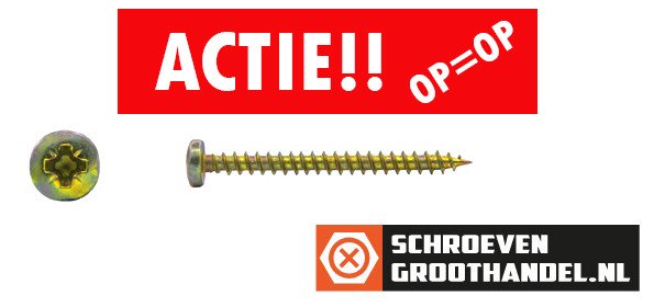 Alternatieve afbeelding voor Spanplattenschrauben 5x40mm gelb verzinkt Linsenkopf POZI-2 200 Stück