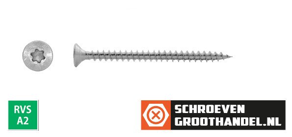 Alternatieve afbeelding voor Spanplattenschrauben 5x50mm Edelstahl A2 Senkkopf TORX-25 200 Stück