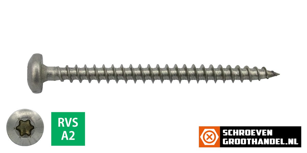 Alternatieve afbeelding voor Spanplattenschrauben 5x60mm Edelstahl A2 Linsenkopf TORX 100 Stück