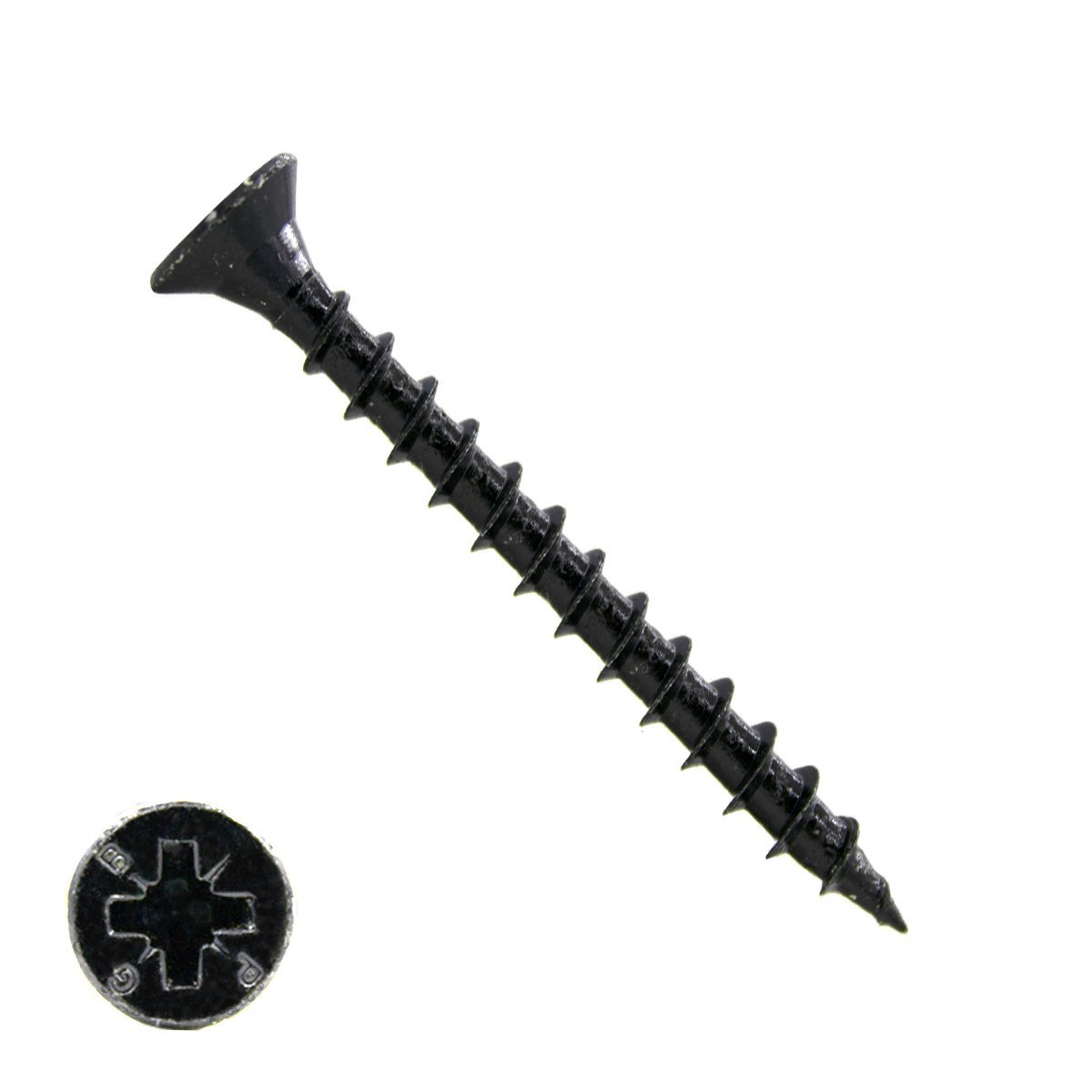 Alternatieve afbeelding voor Spanplattenschrauben 5x60mm Schwarz verzinkt Senkkopf POZI-2 200 Stück