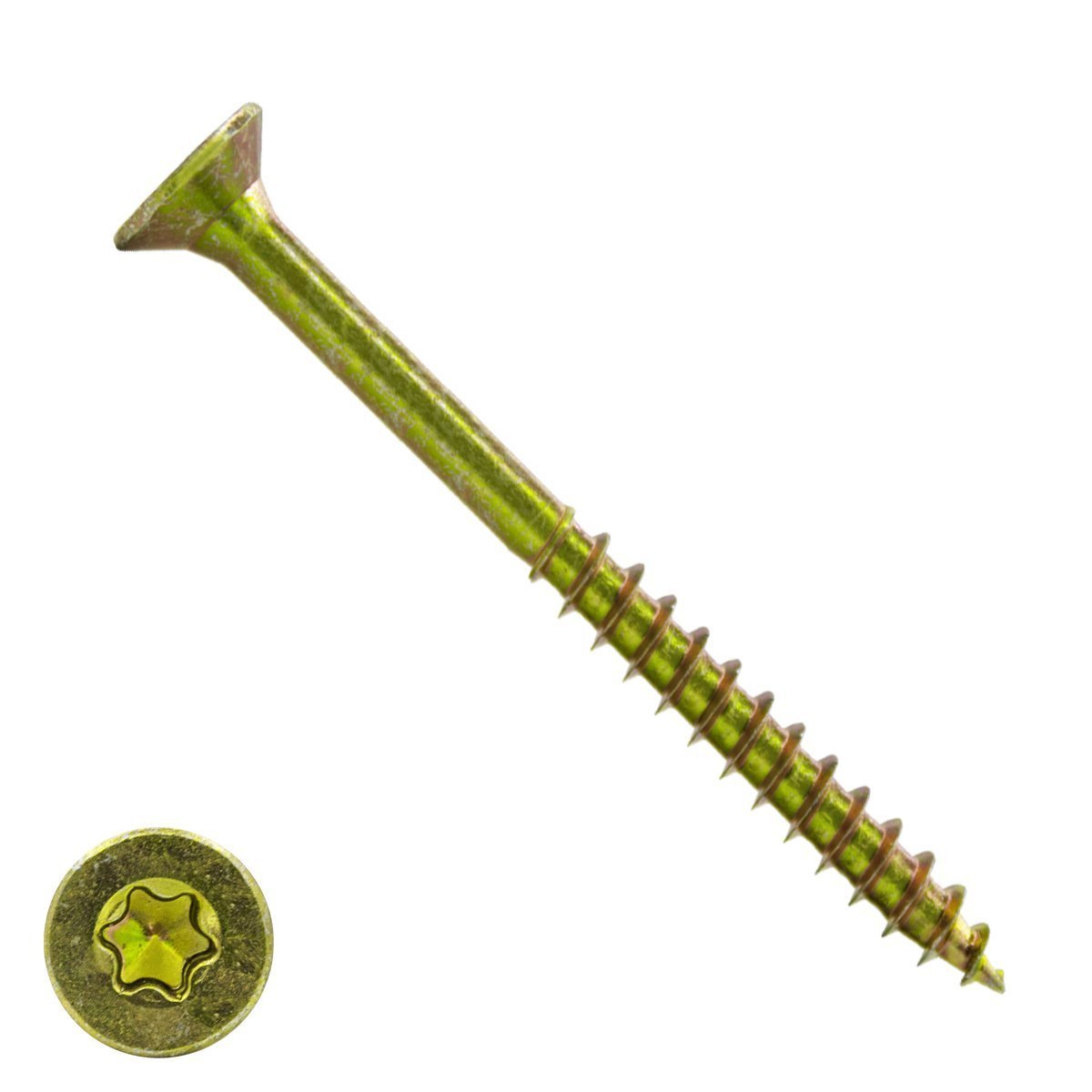 Alternatieve afbeelding voor Spanplattenschrauben 5x70/42mm gelb verzinkt Senkkopf TORX-25 200 Stück