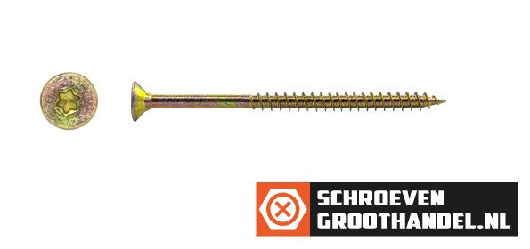 Alternatieve afbeelding voor Spanplattenschrauben 5x90/54mm gelb verzinkt Senkkopf TORX-25 200 Stück