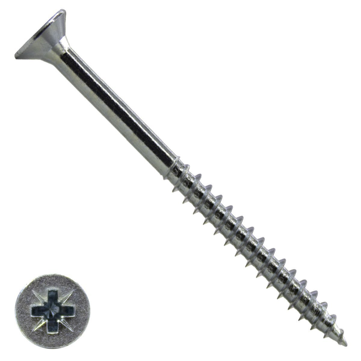 Alternatieve afbeelding voor Spanplattenschrauben 6x180/70mm verzinkt Senkkopf POZI-3 100 Stück