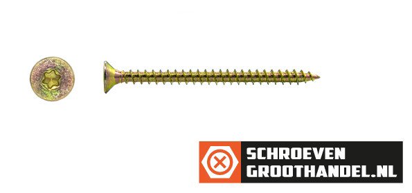 Alternatieve afbeelding voor Spanplattenschrauben 6x55mm gelb verzinkt Senkkopf TORX-30 200 Stück