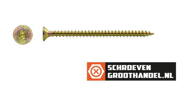Alternatieve afbeelding voor Spanplattenschrauben 6x60mm gelb verzinkt Senkkopf TORX-30 200 Stück