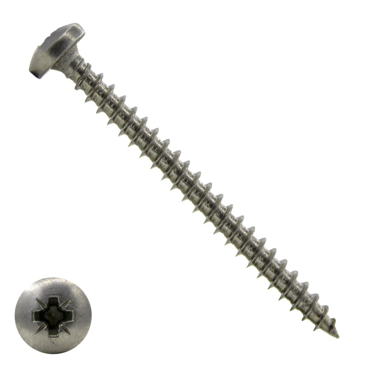 Alternatieve afbeelding voor Spanplattenschrauben 6x80mm Edelstahl A2 Linsenkopf POZI-3 100 Stück