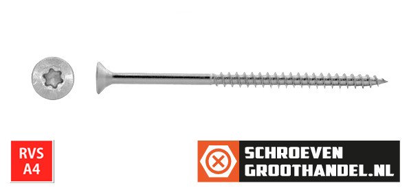 Alternatieve afbeelding voor Spanplattenschrauben 8x160/80mm Edelstahl A4 Senkkopf TORX-40 100 Stück