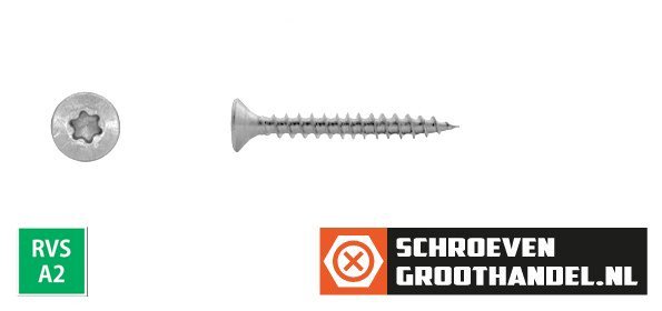Alternatieve afbeelding voor Spanplattenschrauben 8x30mm Edelstahl A2 Senkkopf TORX-40 100 Stück