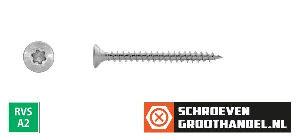 Alternatieve afbeelding voor Spanplattenschrauben 8x40mm Edelstahl A2 Senkkopf TORX-40 100 Stück