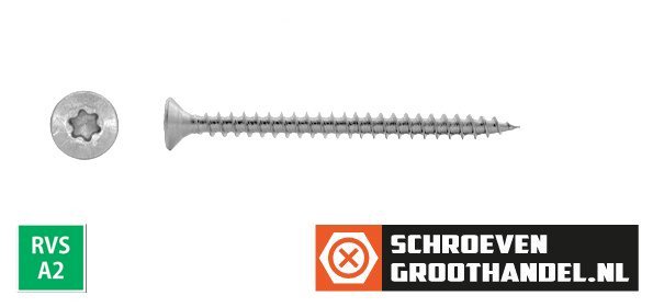 Alternatieve afbeelding voor Spanplattenschrauben 8x50mm Edelstahl A2 Senkkopf TORX-40 100 Stück