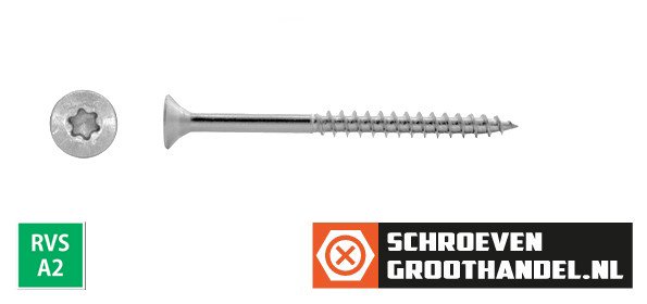 Alternatieve afbeelding voor Spanplattenschrauben 8x70/42mm Edelstahl A2 Senkkopf TORX-40 100 Stück