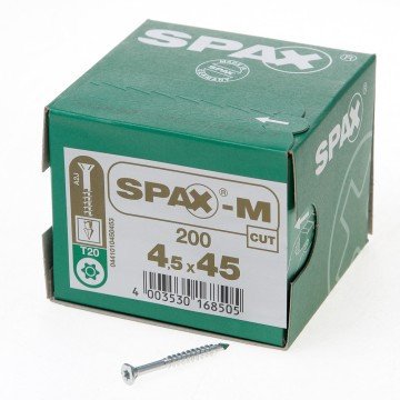 Alternatieve afbeelding voor Spax-M MDF-Schrauben 4x45mm Teilgewinde verzinkt Fräskopf TORX 200 Stück