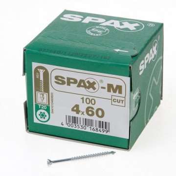Alternatieve afbeelding voor Spax-M MDF-Schrauben 4x60mm Teilgewinde verzinkt Fräskopf TORX 100 Stück