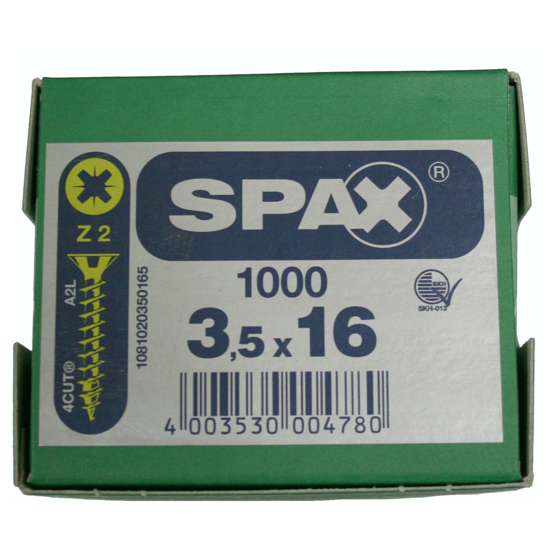 Alternatieve afbeelding voor Spax Spanplattenschrauben 3,5x16mm gelb verzinkt Senkkopf POZI 1000 Stück