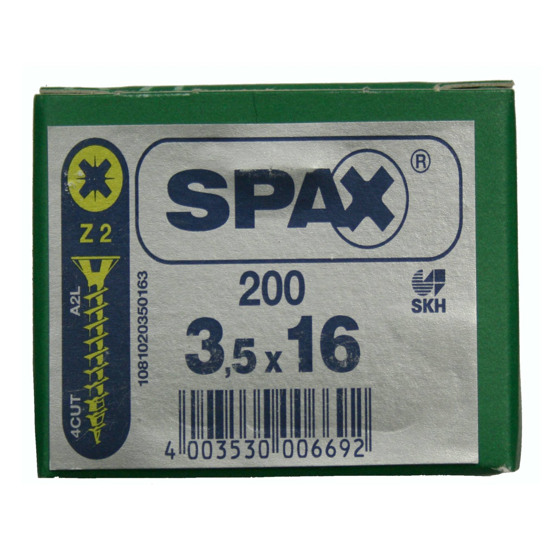 Alternatieve afbeelding voor Spax Spanplattenschrauben 3,5x16mm gelb verzinkt Senkkopf POZI 200 Stück