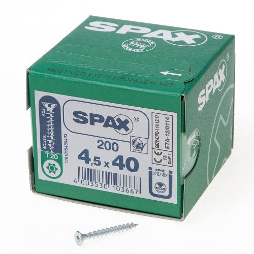 Alternatieve afbeelding voor Spax Spanplattenschrauben 4,5x40mm verzinkt Senkkopf TORX 200 Stück