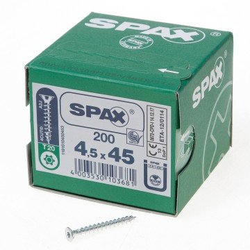 Alternatieve afbeelding voor Spax Spanplattenschrauben 4,5x45mm Teilgewinde verzinkt Senkkopf TORX 500 Stück