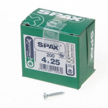 Alternatieve afbeelding voor Spax Spanplattenschrauben 4x25mm verzinkt Senkkopf TORX 200 Stück