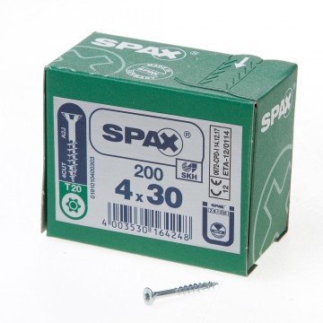 Alternatieve afbeelding voor Spax Spanplattenschrauben 4x30mm verzinkt Senkkopf TORX 200 Stück