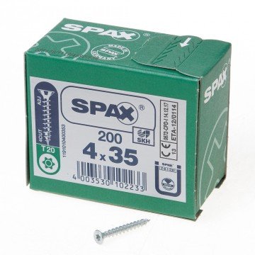 Alternatieve afbeelding voor Spax Spanplattenschrauben 4x35mm verzinkt Senkkopf TORX 200 Stück