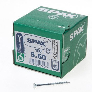 Alternatieve afbeelding voor Spax Spanplattenschrauben 5x60mm Teilgewinde verzinkt Senkkopf TORX 100 Stück