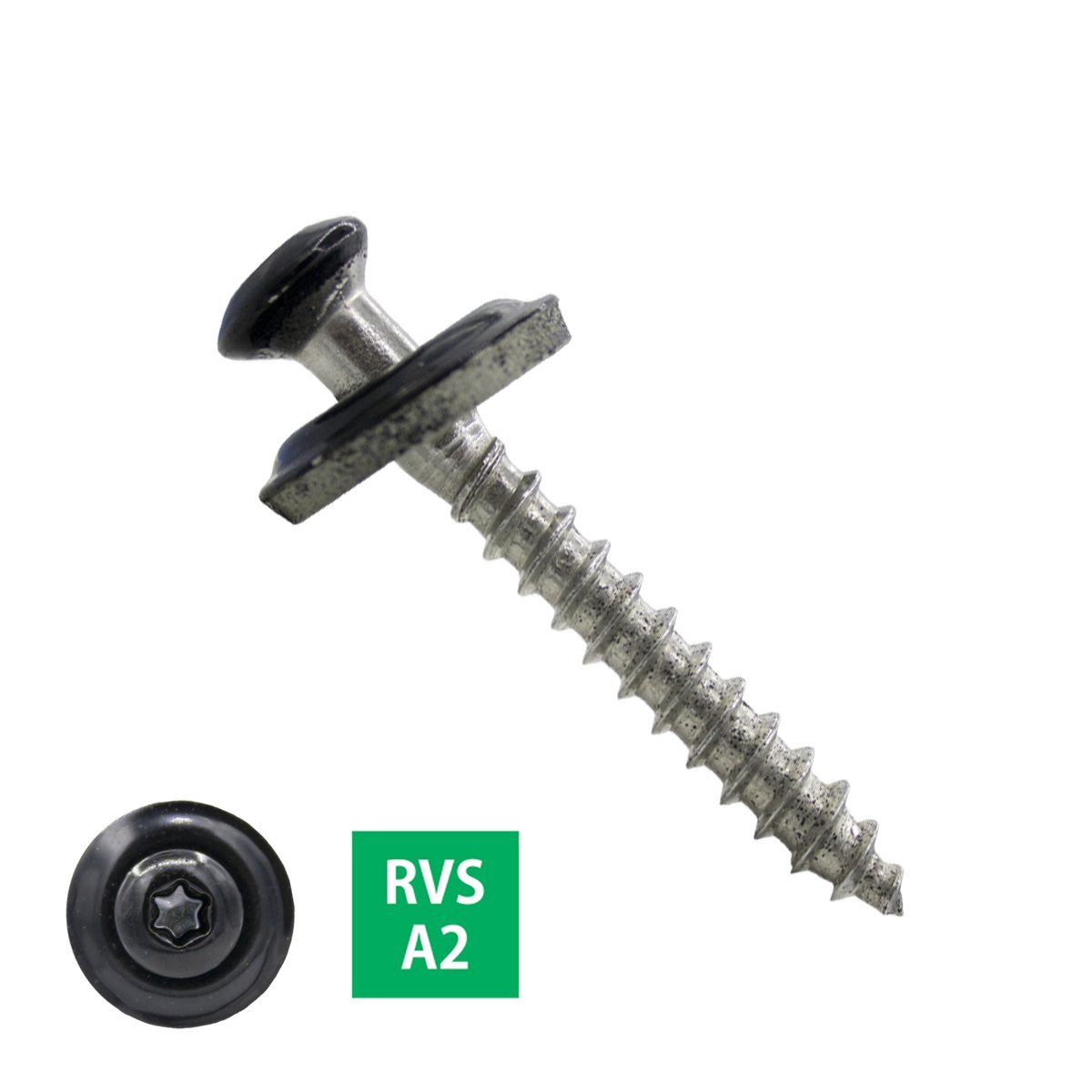 Alternatieve afbeelding voor Spenglerschrauben 4,5x45mm Edelstahl A2 RAL9005 Tiefschwarz Liseko TORX-20 200 Stück