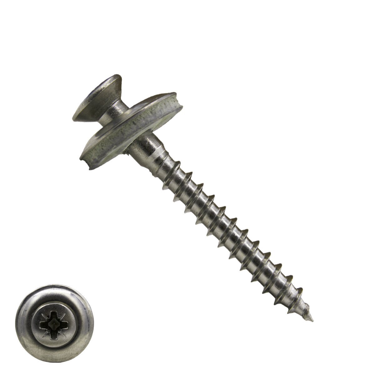 Alternatieve afbeelding voor Spenglerschrauben 4,5x55mm Edelstahl A2 Liseko 2-teilig POZI-2 200 Stück