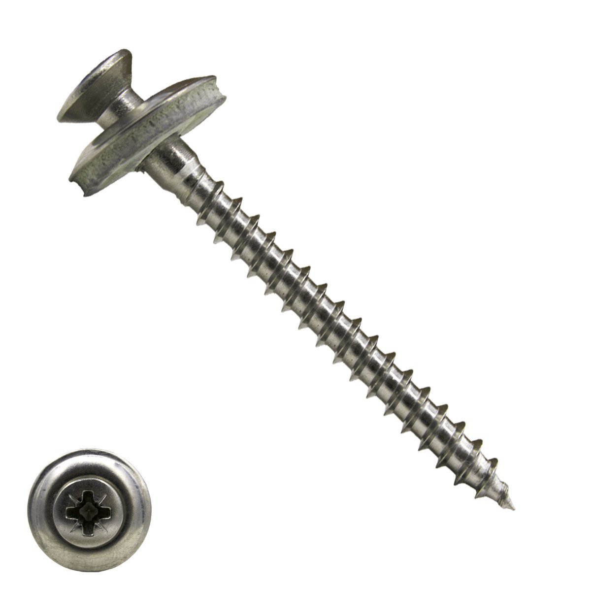 Alternatieve afbeelding voor Spenglerschrauben 4,5x80mm Edelstahl A2 Liseko 2-teilig POZI-2 200 Stück