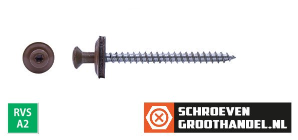 Alternatieve afbeelding voor Spenglerschrauben 4,5x80mm Edelstahl A2 RAL8004 Kupferbraun Liseko TORX-20 200 Stück