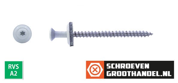 Alternatieve afbeelding voor Spenglerschrauben 4,5x80mm Edelstahl A2 RAL9010 Reinweiß Liseko TORX-20 200 Stück