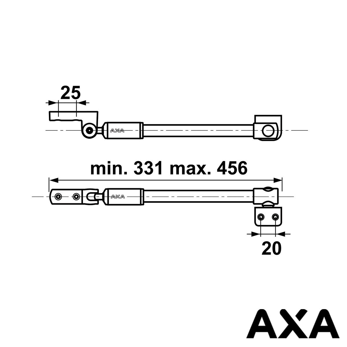 Alternatieve afbeelding voor Teleskop Fensterfeststeller AXA 30cm Silber nach innen drehend