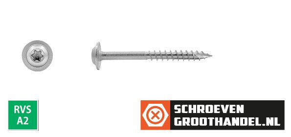 Alternatieve afbeelding voor Tellerkopf Holzbauschrauben 4,5x55/36mm Edelstahl A2 Tellerkopf TORX-20 200 Stück