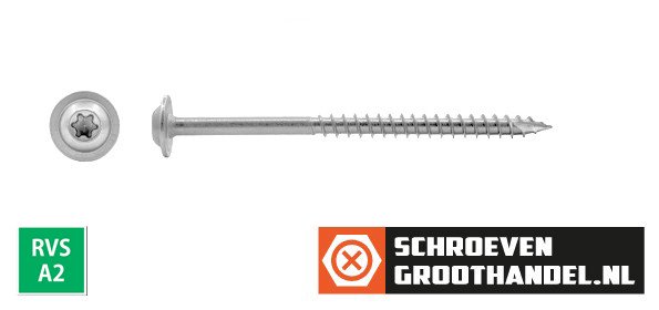 Alternatieve afbeelding voor Tellerkopf Holzbauschrauben 4,5x90/54mm Edelstahl A2 Tellerkopf TORX-20 200 Stück