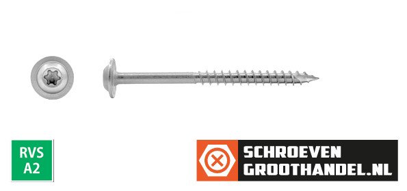 Alternatieve afbeelding voor Tellerkopf Holzbauschrauben 4x70/42mm Edelstahl A2 Tellerkopf TORX-20 200 Stück