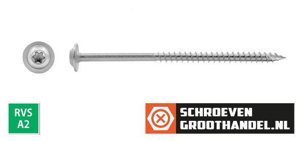 Alternatieve afbeelding voor Tellerkopf Holzbauschrauben 8x100/80mm Edelstahl A2 Tellerkopf TORX-40 100 Stück